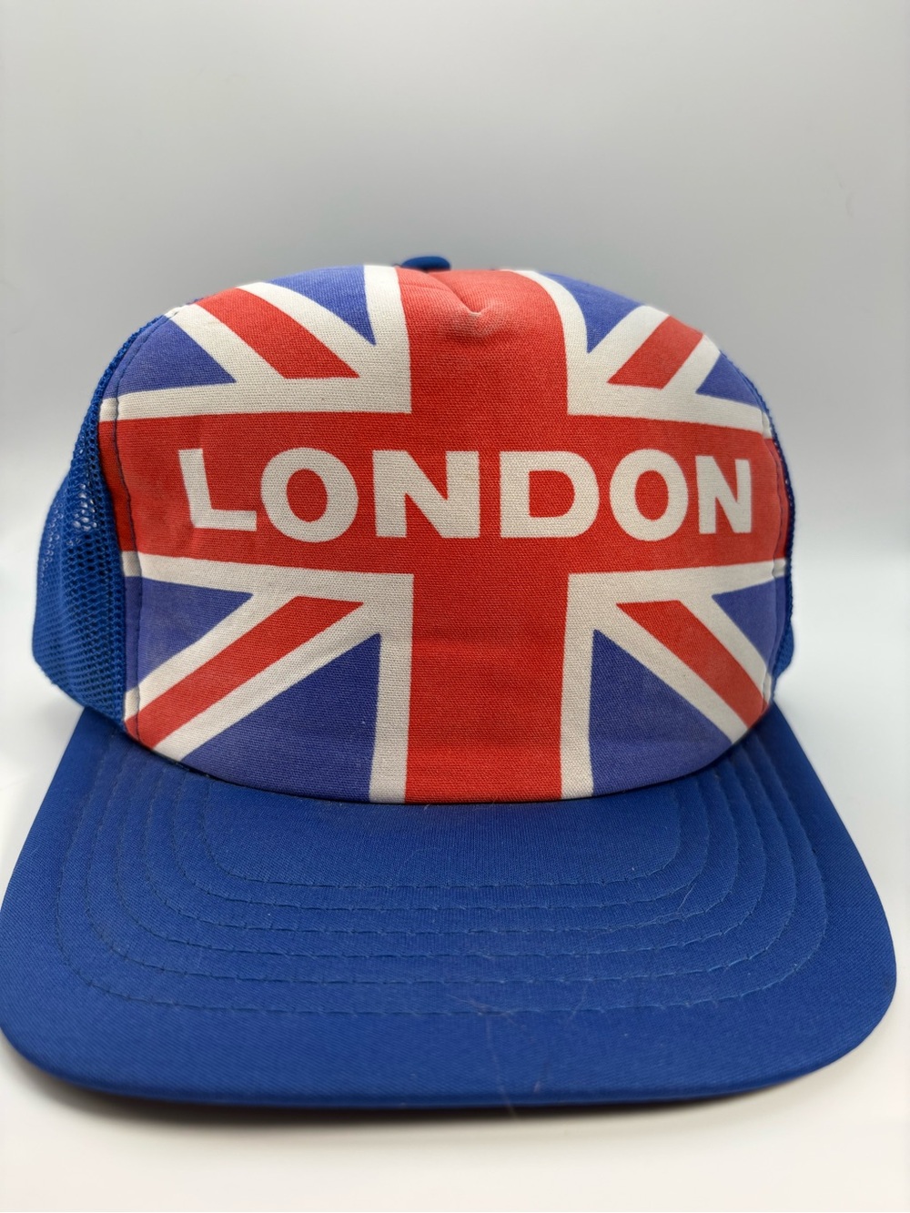 Vintage London Union Jack Trucker Hat Snapback Made In Taiwan R.O.C. 80s